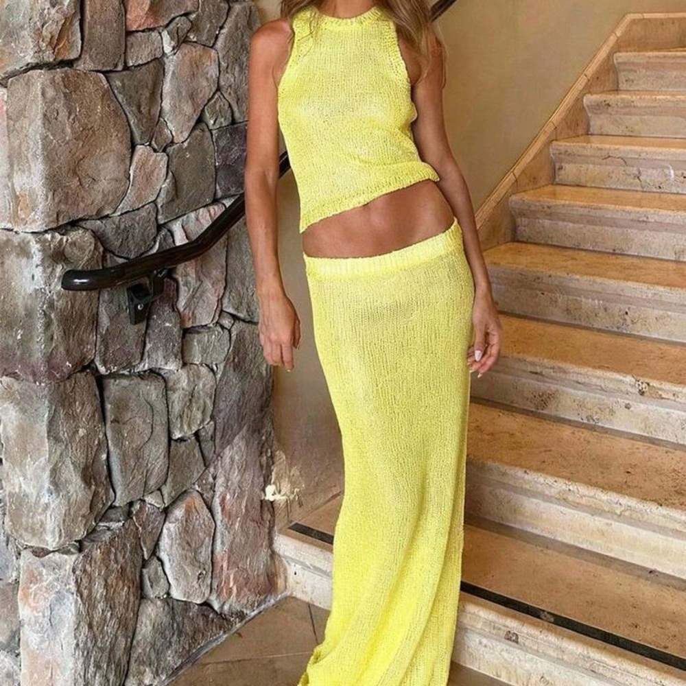 yellow two piece set